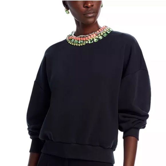 Cinq a Sept Lilliana Chunky Rhinestone Sweatshirt - Picture 2 of 10